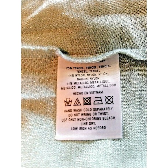 Deletta Anthropologie Illilouette Falls Top Size Medium Bow Metallic Sil… - Picture 6 of 6
